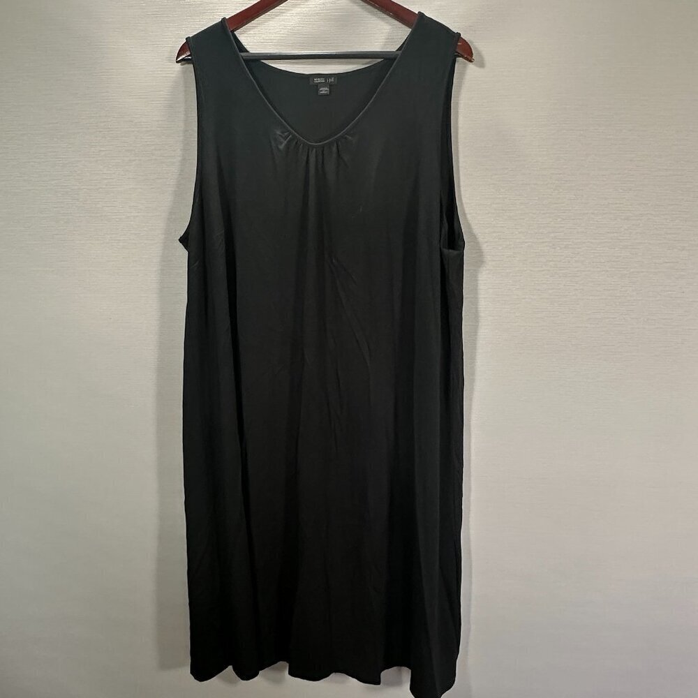 J JIll Dress Womens 2X Wearever Collection Black Knit V Neck Pullover Maxi